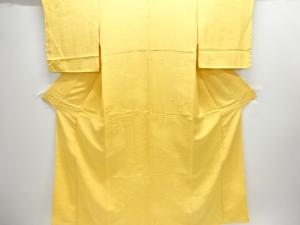 未使用品　雲に波模様織り出し一つ紋色無地着物